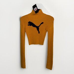 Fenty Rihanna X Puma cropped turtleneck sweater Autumn Blaze Long Sleeve Size XS